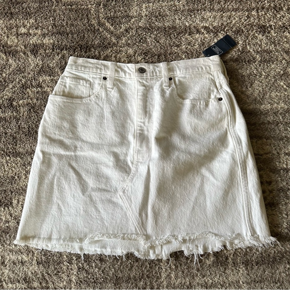 Abercrombie & Fitch White Denim Mini Skirt
